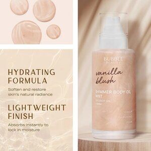 Shimmer Body Oil Mist – Vanilla Blush | Hydrating Glow Mist with Coconut Oil 6oz